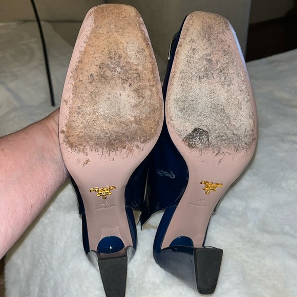 🔥 PRADA Luxury Blue Patent Leather Heels w/Buckle size: 39  🔥 - Picture 15 of 17